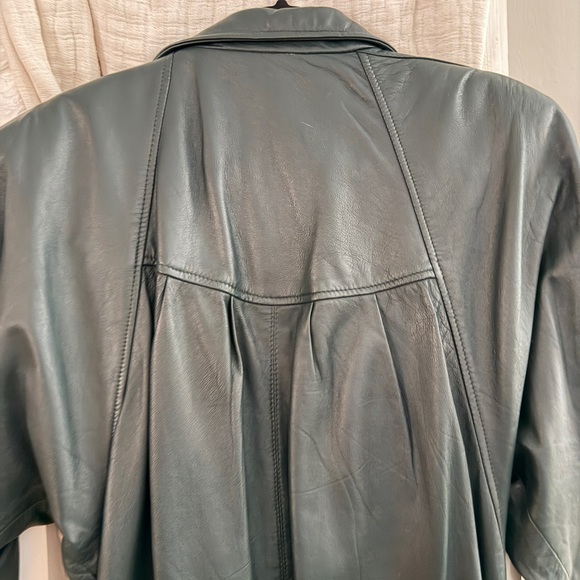 Vintage Avanti Green Sheepskin Trench Coat - Picture 7 of 11